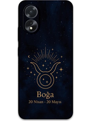 Oppo A38 Uyumlu Boğa Burcu Desenli Telefon Kılıfı + Ekran Koruyucu - 5769