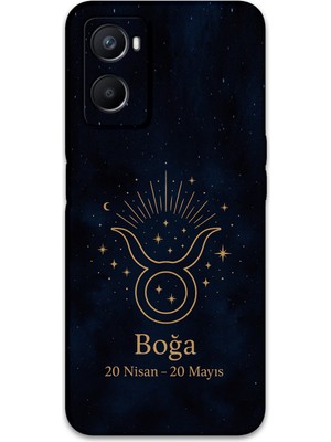 Oppo A96 Uyumlu Boğa Burcu Desenli Telefon Kılıfı + Ekran Koruyucu - 5769