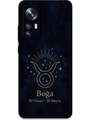 Xiaomi Mi 12 Pro Uyumlu Boğa Burcu Desenli Telefon Kılıfı + Ekran Koruyucu - 5769