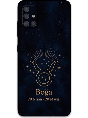 Galaxy M51 Uyumlu Boğa Burcu Desenli Telefon Kılıfı + Ekran Koruyucu - 5769