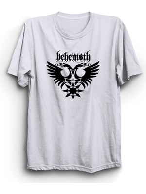 Behemoth, Double Headed Eagle Logo, Rock Metal Müzik Grubu Baskılı, Unisex, %100 Pamuk Tişört