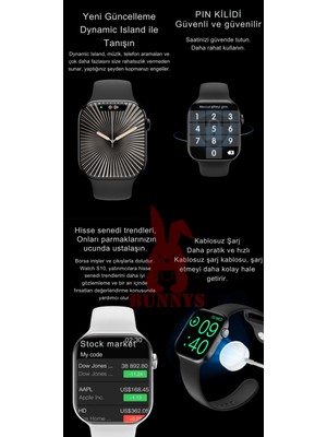 Bunnys Universal Akıllı Saat Watch 10 Mini Kordonlu  Amoled Ekran 41MM