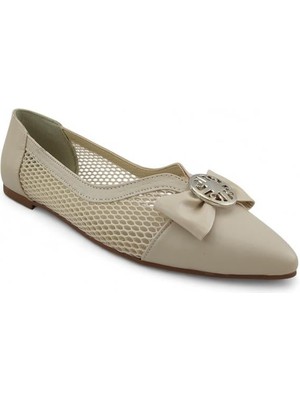 Beety 5001 Günlük Taşlı Kadın Babet-Bej