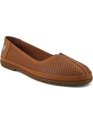 Mammamia 430 Hakiki Deri Günlük Kadın Babet-Taba