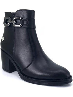 Mammamia 1320 Hakiki Deri Günlük Kadın Bot-Siyah