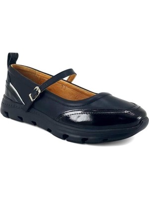 Mammamia 750 Hakiki Deri Günlük Kadın Babet-Siyah