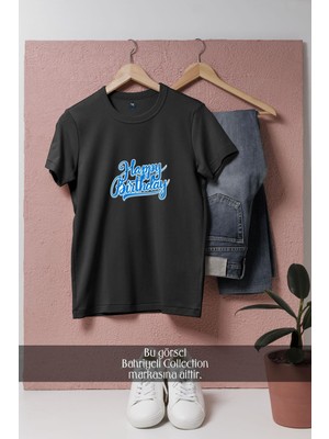 Oversize Happy Birthday Doğum Günü  Tasarımlı Unisex T-Shirt