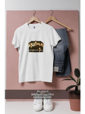 Oversize Supernatural Yabancı Dizi  Tasarımlı Unisex T-Shirt