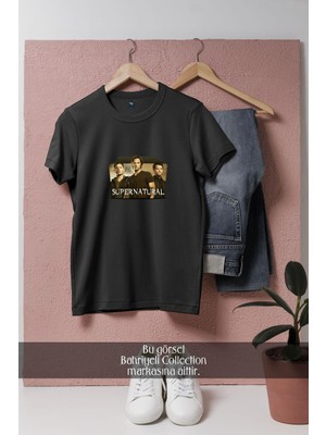 Oversize Supernatural Yabancı Dizi  Tasarımlı Unisex T-Shirt