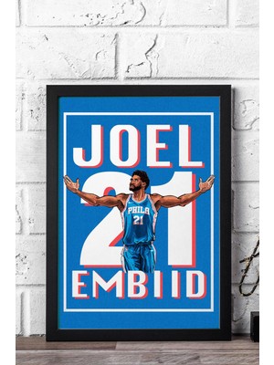 Joel Embiid Çerçeveli Tablo - Basketbol Nba Posteri Tablo