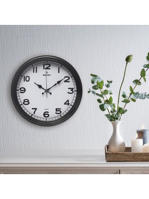 Galaxy Klasik Duvar Saati - Siyah - 30 cm