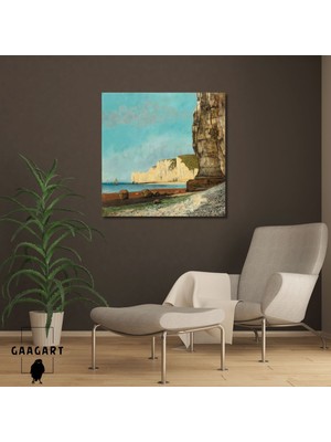 Gaagart Kare Kanvas Tablo Ünlü Eserler Gustave Courbet-Étretat_ Les Falaises (1870)
