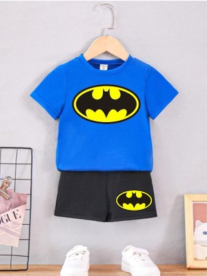 Calp Teks Batman Baskılı Şort/t-Shirt Alt-Üstyazlık Takım