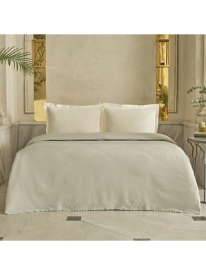 Karaca Home Lessie %100 Pamuk Fistolu Çift Kişilik Tek Pike Yeşil