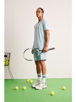 DeFacto Standart Fit Bisiklet Yaka Baskılı Esnek Kumaş Sporcu Kısa Kollu Tişört C9268AX25SM