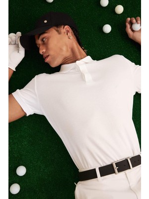 DeFacto Slim Fit Dar Kesim Polo Yaka Sporcu Kısa Kollu Pike Tişört D9779AX25SP