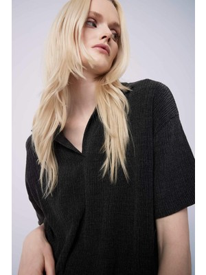 DeFacto Relax Fit Basic Düz Bürümcük Kısa Kollu Tişört E0981AX25SP