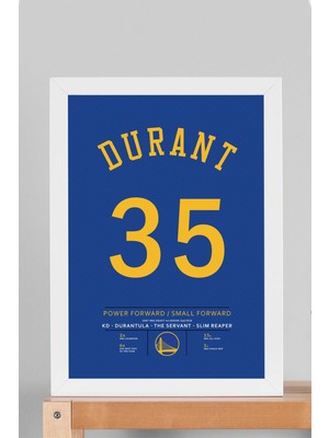 Kevin Durant Forma  Çerçeveli Tablo - Nba Golden State Warriors Jersey