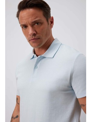 DeFacto Regular Fit Polo Yaka Dokulu Basic Düz Kısa Kollu Tişört B4939AX25SM