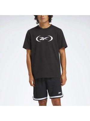 Reebok Basketball T-Shırt Siyah Erkek Kısa Kol T-Shirt