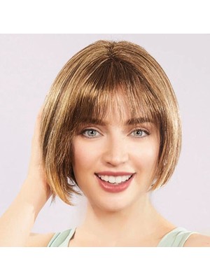 Remstdrk Açık Kahverengi Küt Parti Peruk Küt Saç