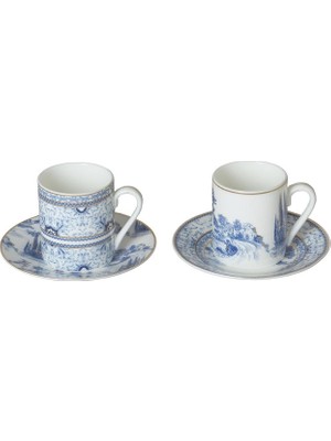 LuckyArt Florance Bone 4Lu Kahve Fincanı Seti