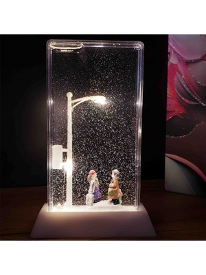 Wolawood Sevgiliye Özel Mutlu Aşıklar Kar Küresi Kış Masalı Konseptli Özel Temalı Şık Zarif Romantik Hediyelik Eşya