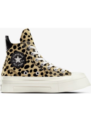 Converse Chuck 70 Leopard Print De Luxe Squared Unisex Siyah Platform SNEAKER.001