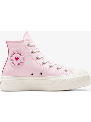 Converse Chuck Taylor All Star Lift Hearts Unisex Pembe Platform SNEAKER.680