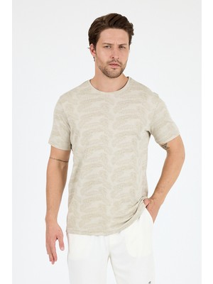 Rodi Erkek Bisiklet Yaka Desenli T-Shirt – %100 Pamuk – Rahat ve Şık Günlük Kısa Kollu Tişört 0115