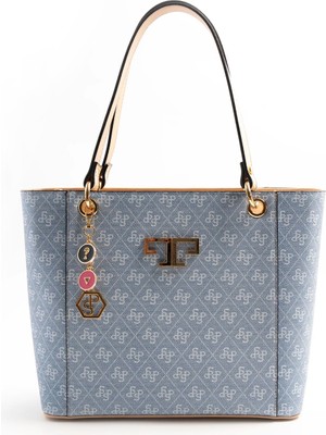 Silver Polo  Kadın Omuz Çantası 1176-46463 Sılver Polo Bayan Çantası M178 Mavi-Mat Ten