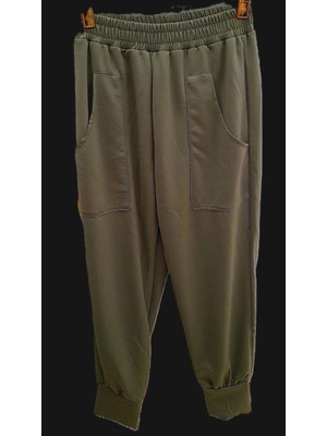 Yeşil Beli Büzgülü Pantolon