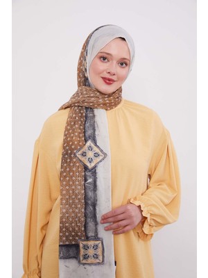 Gri Benek Desen Pamuk Şal