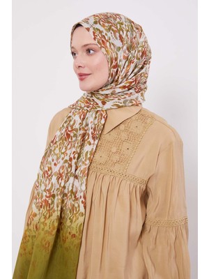 Lêvi D'or Açık Yeşil Batik Desen Pamuk Şal