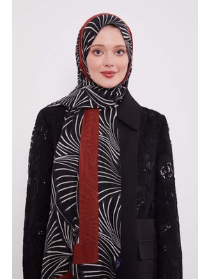 Kırmızı Tropikal Pamuklu Şal