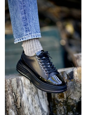 Caddya Model Kombinasyonlu Hakiki Deri Sneaker