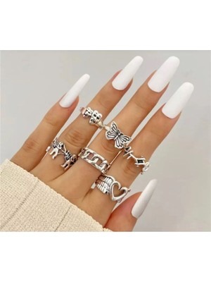 Toz Vintage 6 Adet Gothic Yüzük Seti