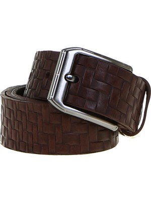 Fabrika Kahve Erkek Deri Örme Kemer FRK 106