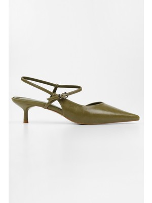 Kadın Lea Yağ Yeşili Parlak Stiletto