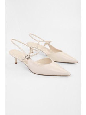 Kadın Lea Ekru Parlak Stiletto
