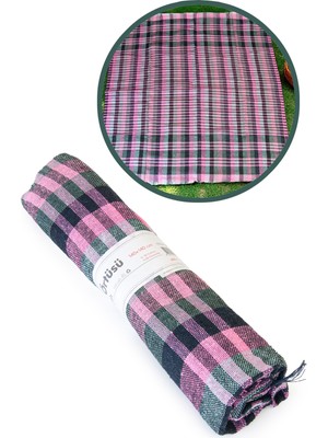 Kare Desen Piknik, Masa ve Sofra Örtüsü 140X140 cm - Pembe