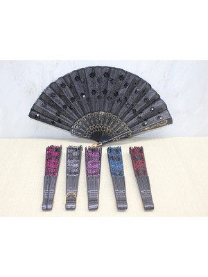 Plastik Pullu Yelpaze Siyah Renk