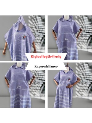 Kişiye Özel Isim Nakışlı Kapüşonlu Çocuk Pançosu – Yazı ile Tasarım