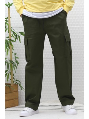 Erkek Kargo Cepli Baggy Gabardin Pantalon