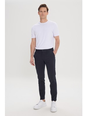 Slim Fit Dar Kesim Yan Cepli Pamuklu Esnek Armürlü Pantolon