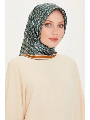 Armine Ipek Eşarp 2025 Kış - 9226-35 Mavi Kahve Twill