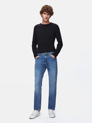 LTB Hollywood Y Düz Paça Erkek Orta Bel Jean Pantolon %99 Pamuklu Günlük Kullanım İçin Konforlu Model
