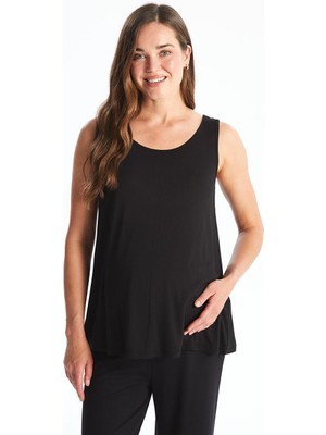 Siyah Hamile U Yaka Düz Atlet  (S4)