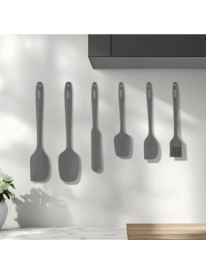 Lenora Gri 6 Parça Silikon Servis Takımı