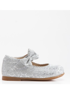 Paqpa Doria Kız Bebek Soft Tabanlı Gümüş Desenli Babet AB1001-16